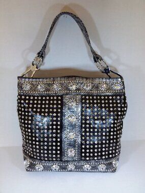 Rhinestone Studded Hobo Bag